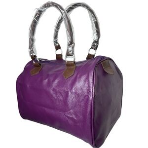 Bijoux Terner Purple Satchel with Brown Accents